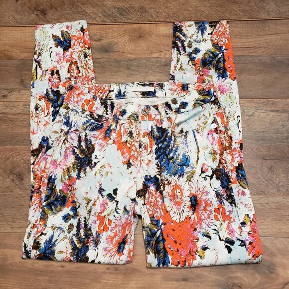 7FAM 7 For All Mankind Floral Haze Skinny Jeans Bloomcore Wallpaper Casual 25 - Picture 6 of 12
